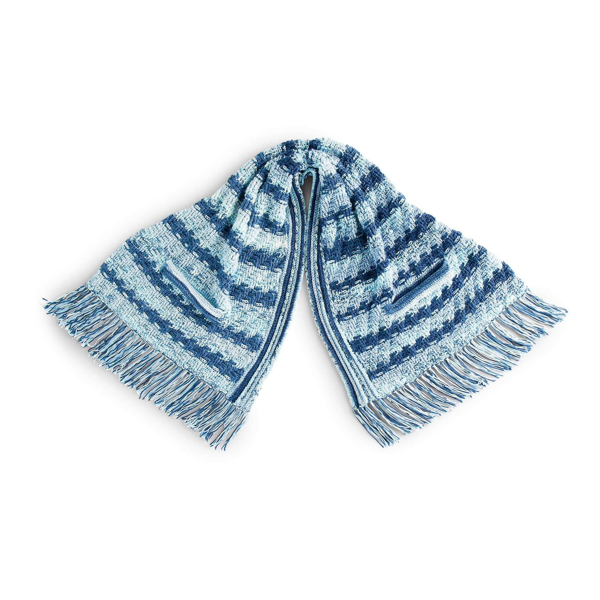 Caron Stripes & Texture Crochet Pocket Shawl​ Pattern | Yarnspirations