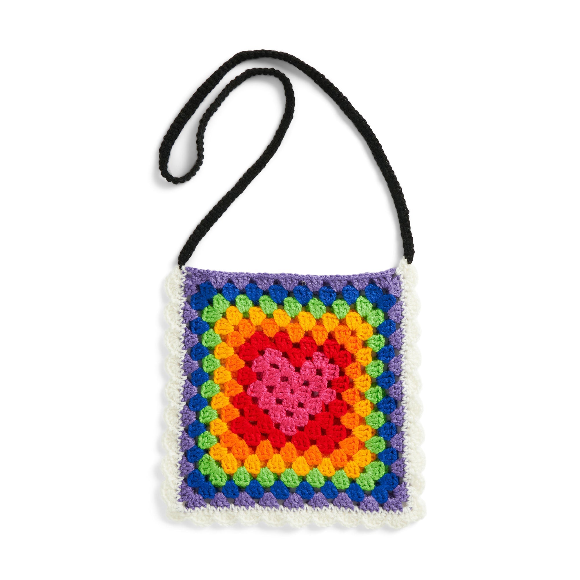 Rainbow Hearts Pouch - Free Crochet Pattern Loops & Love Crochet