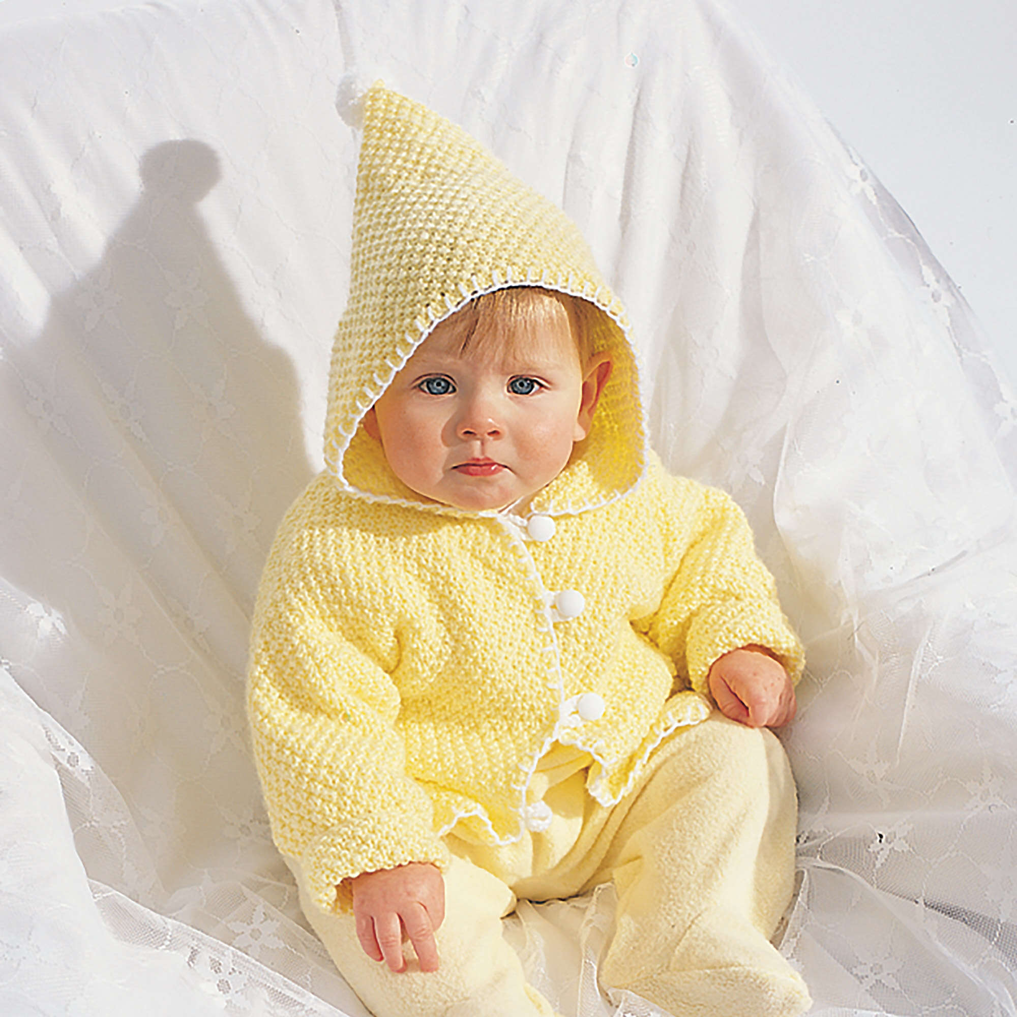 Bernat Hooded Baby Jacket Pattern | Yarnspirations