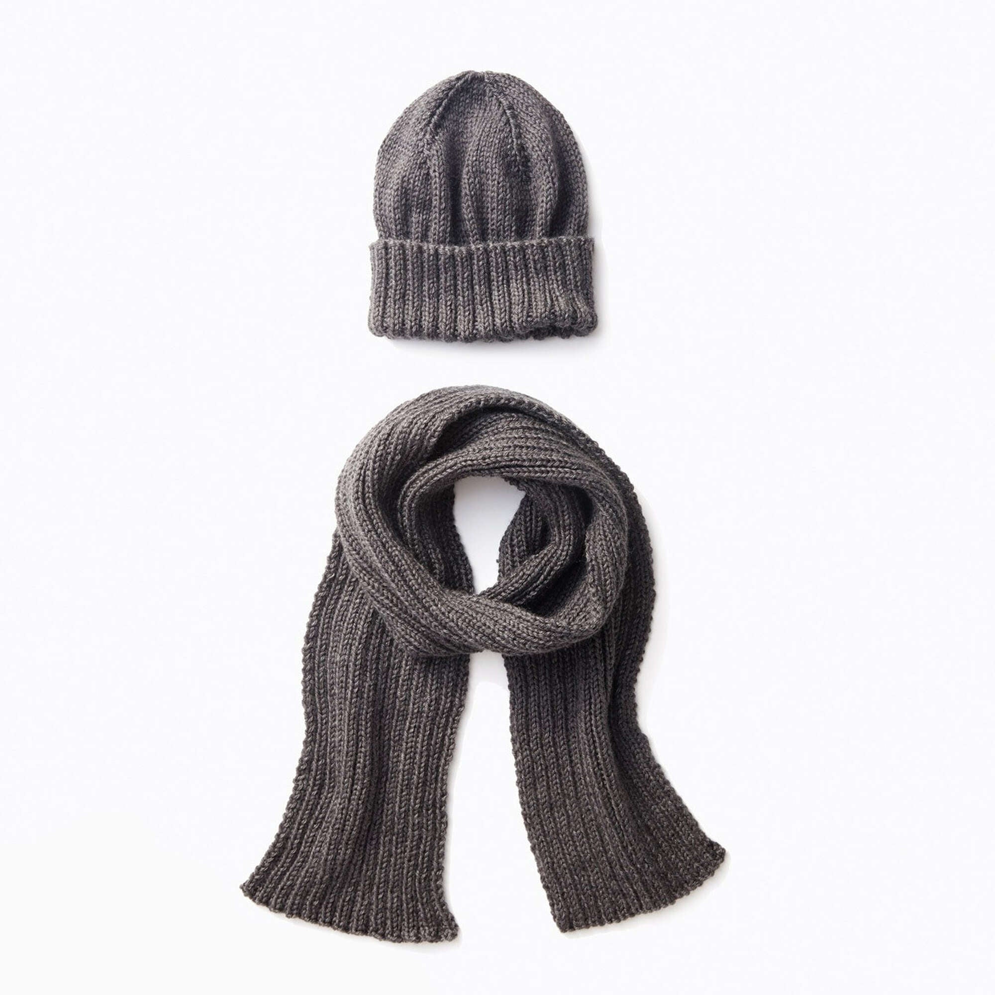 Caron Men's Basic Hat and Scarf Knit Set | Yarnspirations