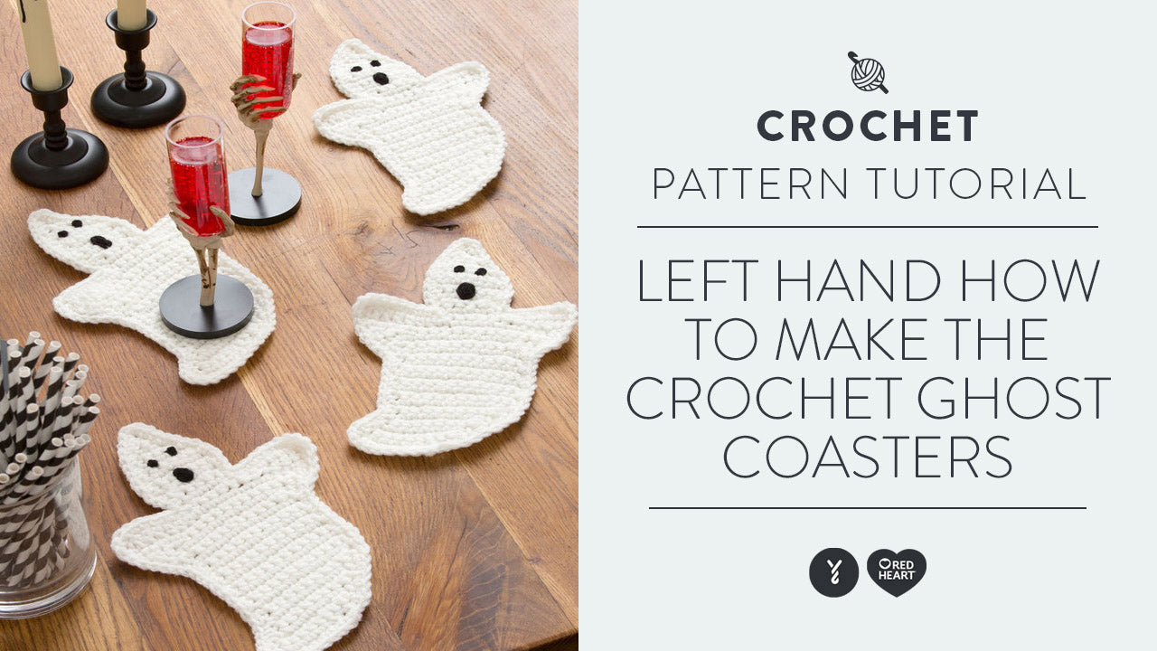 Image of Left Hand: How to Make the Crochet Ghost Coasters thumbnail