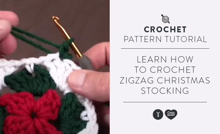 Image of Learn How to Crochet Zigzag Christmas Stocking Tutorial thumbnail