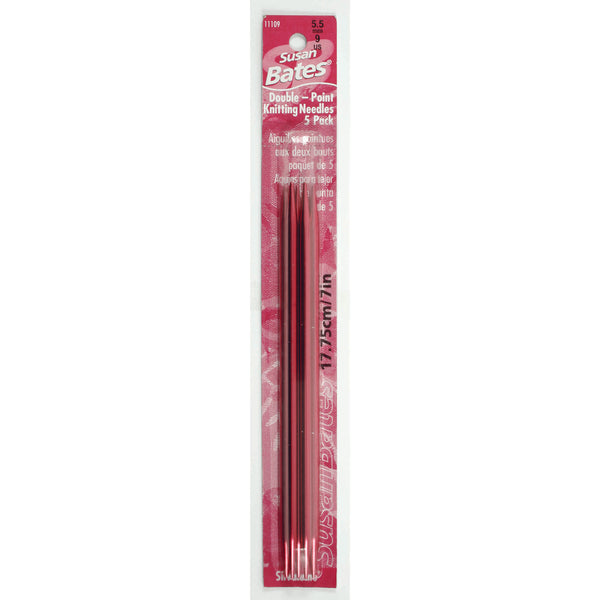 Susan Bates Silvalume Double Point Knitting Needles, 7 20/Pkg