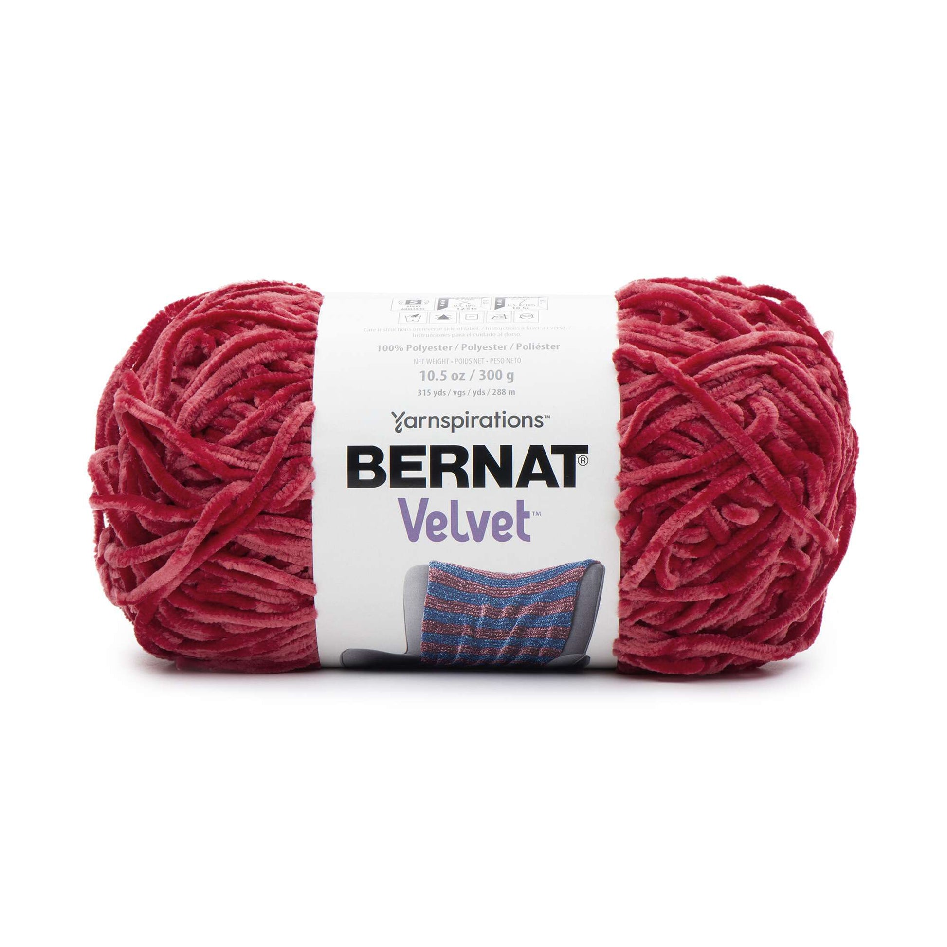 Bernat Crushed Velvet 5 Bulky Polyester Yarn, White 10.5oz/300g, 315 Yards  