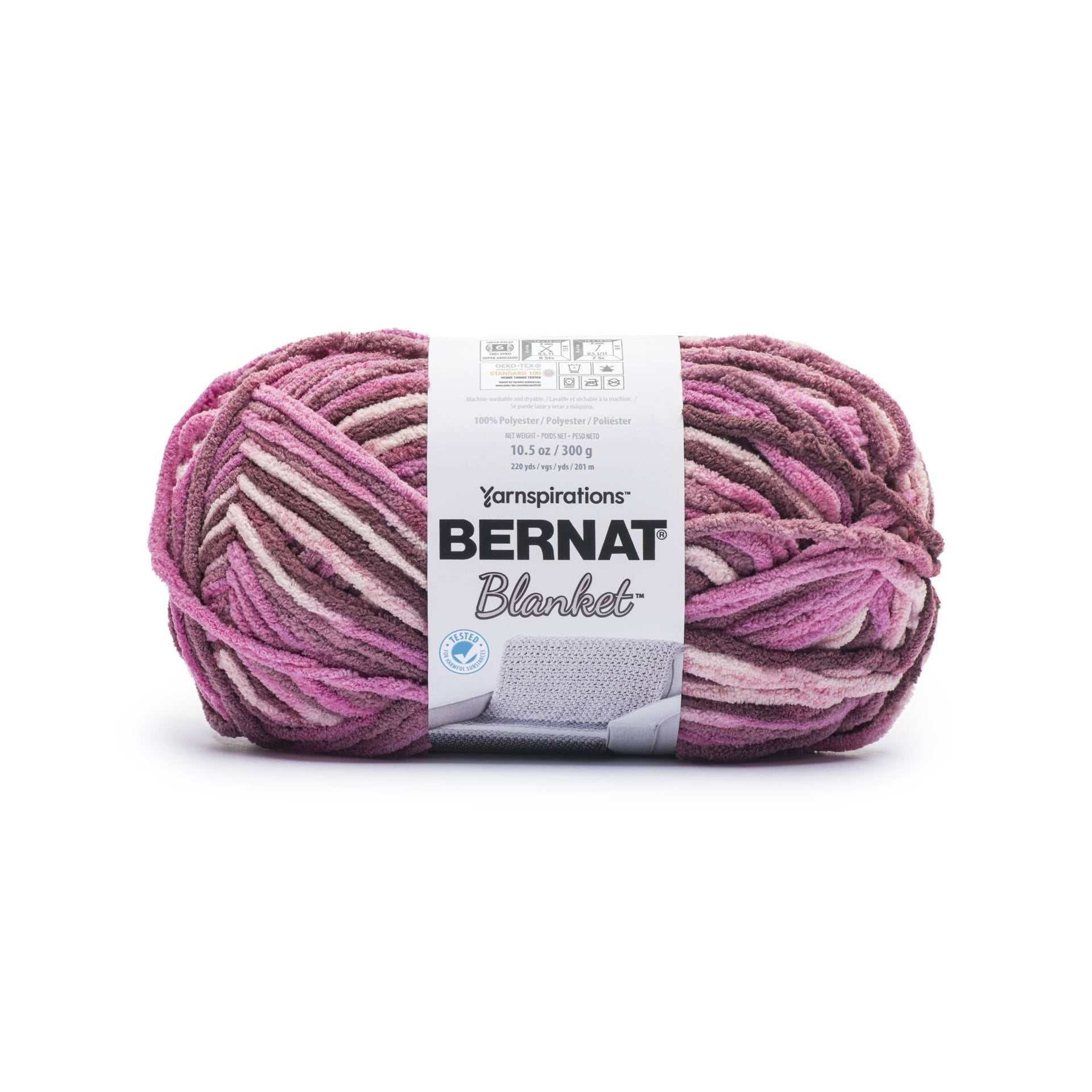 Bernat® Blanket™ #6 Super Bulky Polyester Yarn, Mist 10.5oz/300g, 220 Yards  (4 Pack)