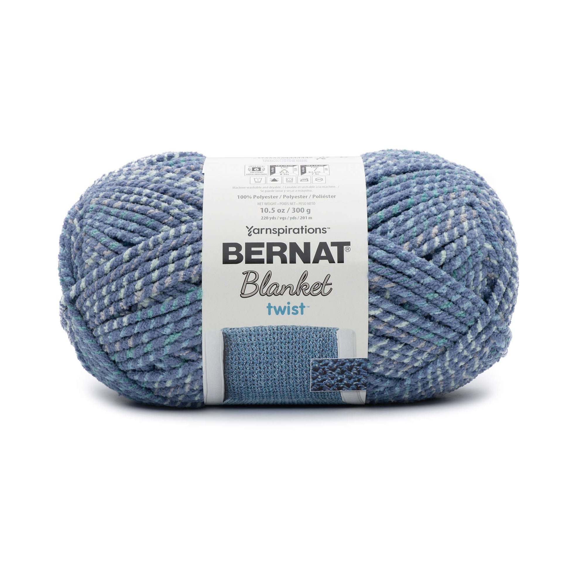 Yarnspirations Bernat Blanket Yarn Ocean Shades 10.5 oz. 220 Yards