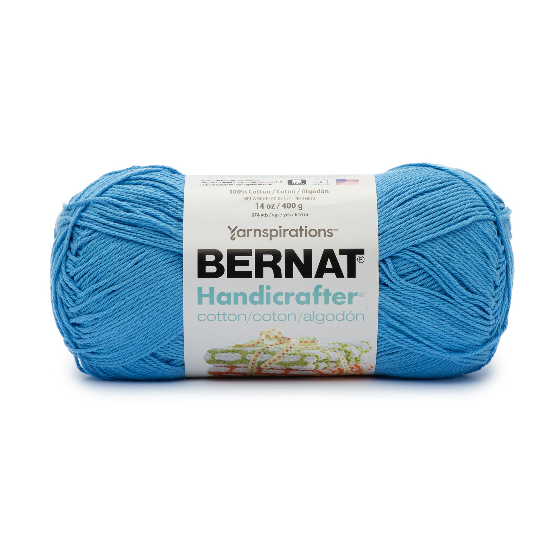 Bernat Handicrafter Cotton Off White Yarn - 2 Pack of 400g/14oz - Cotton -  4 Medium (Worsted) - 710 Yards - Knitting/Crochet