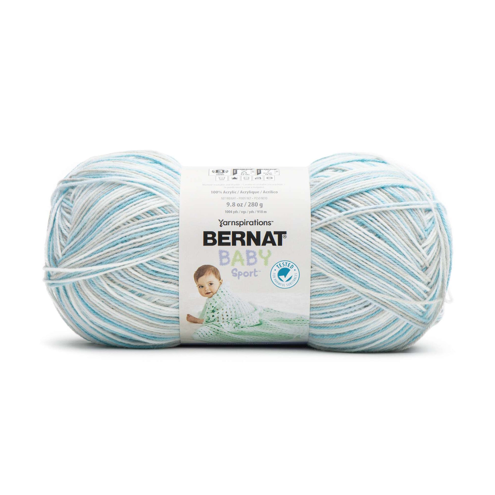Bernat Baby Sport Big Ball Ombre Yarn - (3) Light Gauge 100% Acrylic -  9.8oz - Blossom - Machine Wash & Dry