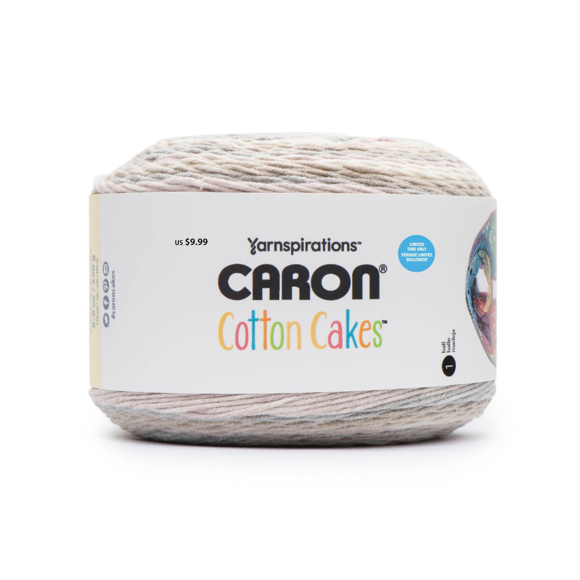 Yarnspirations Caron Cotton Cakes Yarn ALMOND 8.8 OZ