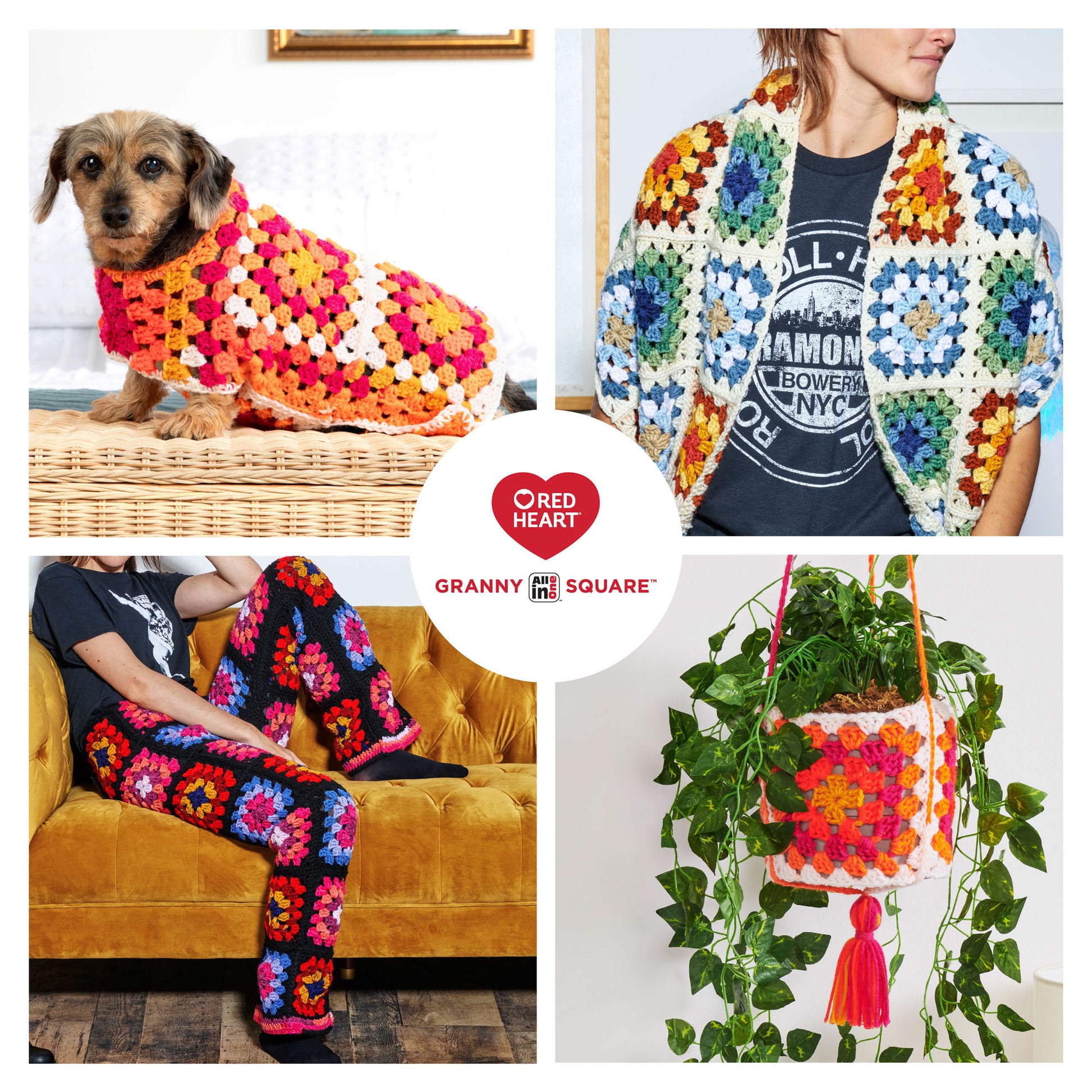 RED HEART ALL IN ONE GRANNY SQUARE YARN｜TikTok Search