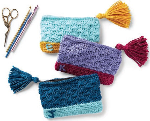 Free Caron Monogram Crochet Pouch Pattern