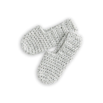 Bernat Beginner On Your Toes Crochet Slippers Gray Ragg