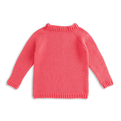 Bernat Beginner Down & Around Crochet Pullover Peony Pink