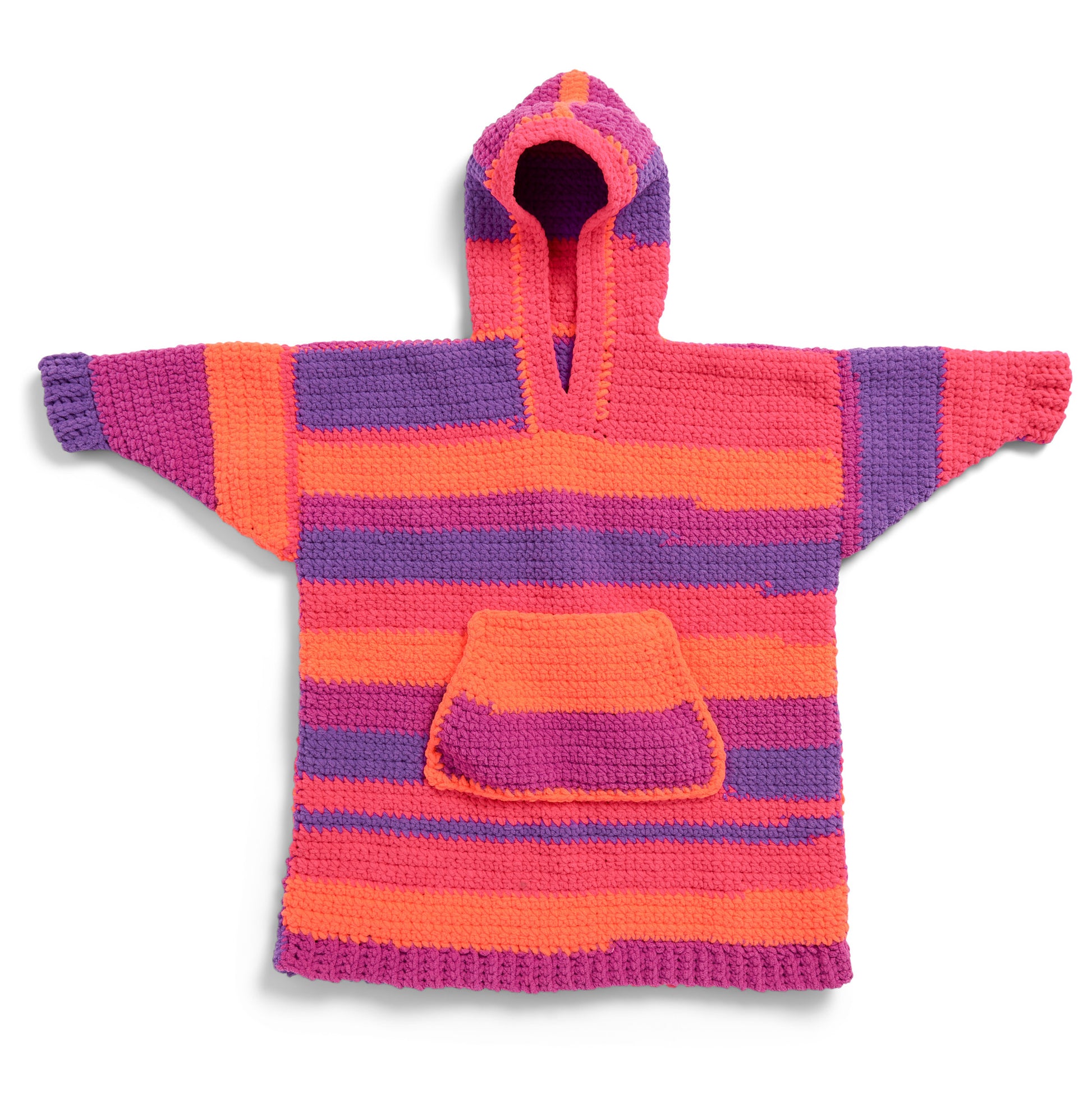 Free Bernat Supersized Stripy & Snug Crochet Hoodie Pattern