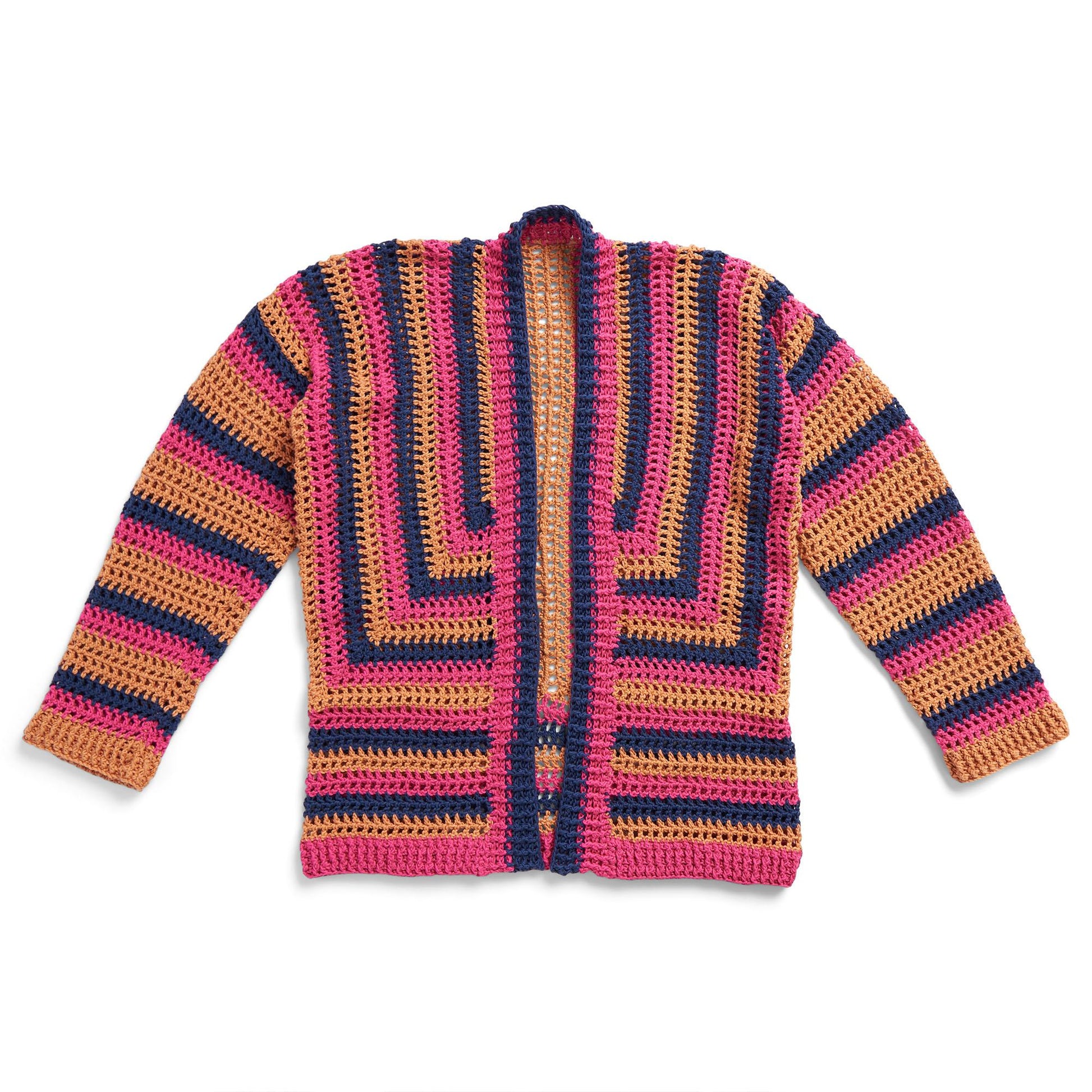 Free Bernat Bold Mesh Crochet Cardigan Pattern