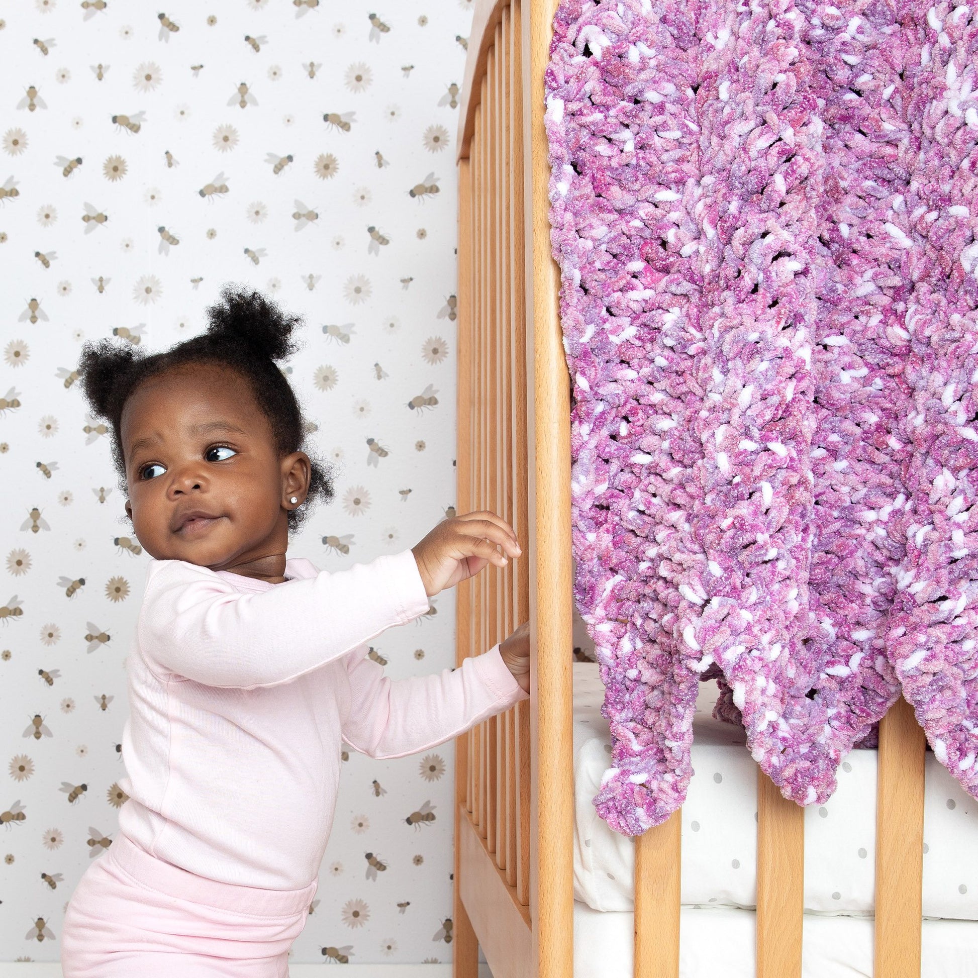 Free Bernat Crochet Ridges Baby Blanket Pattern