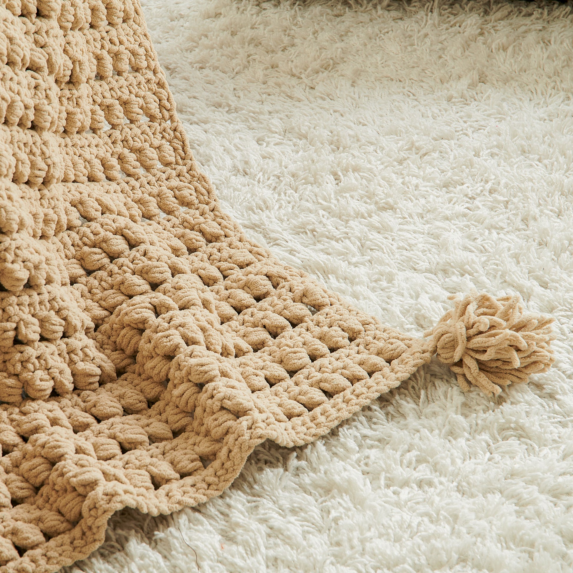 Free Bernat Bead Stitch Stripes Crochet Blanket Pattern