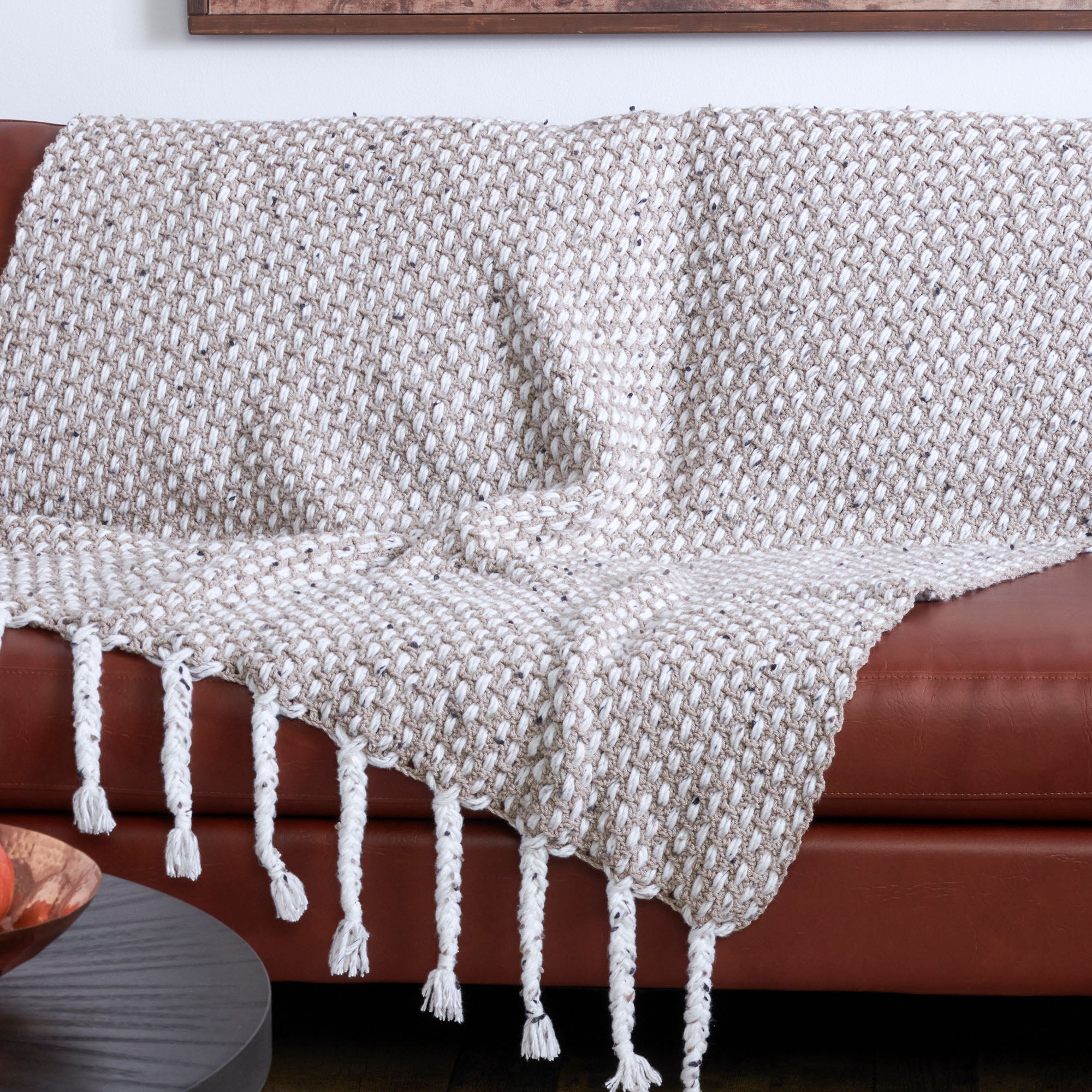 Bernat Crochet Woven Look Throw Pattern Pattern Yarnspirations