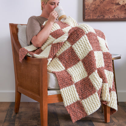 Bernat Ribbed Checks Crochet Blanket Crochet Blanket made in Bernat Felted Yarn