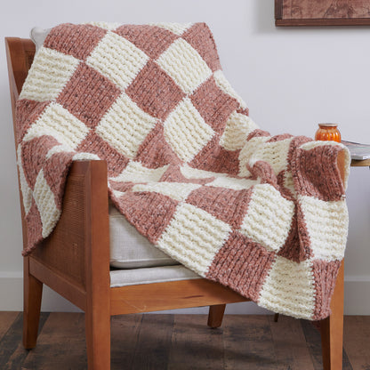 Bernat Ribbed Checks Crochet Blanket Crochet Blanket made in Bernat Felted Yarn