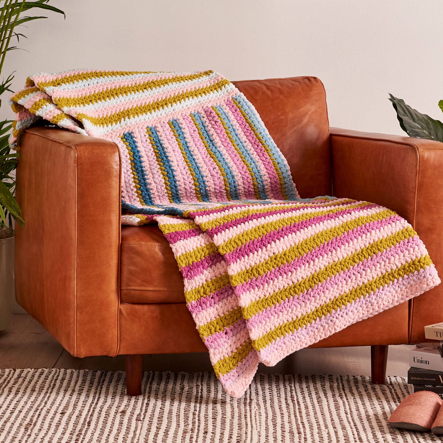 Free Easy Bernat Wave of Phase Crochet Blanket Crochet Pattern