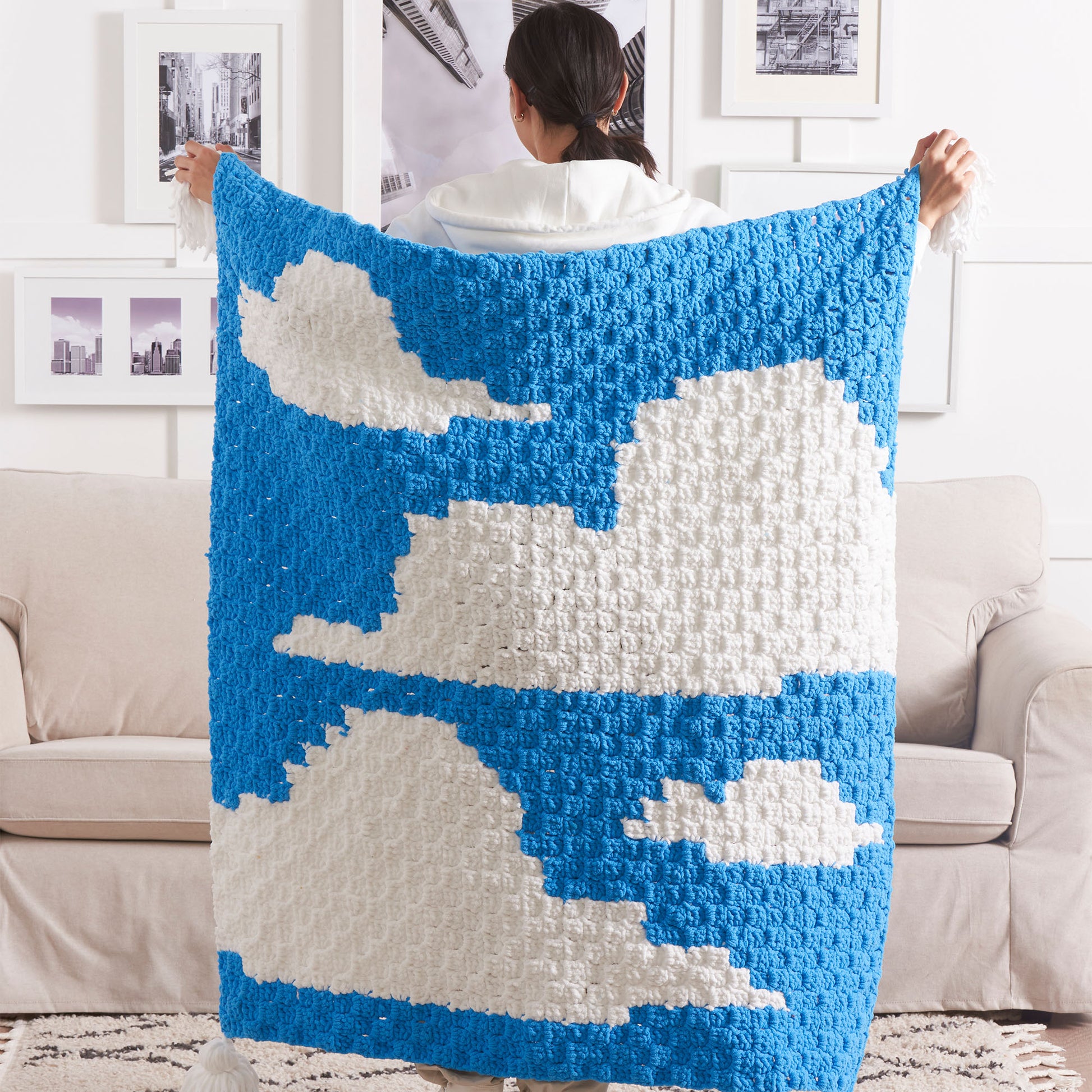 Free Bernat Sky’s The Limit Crochet Blanket Pattern