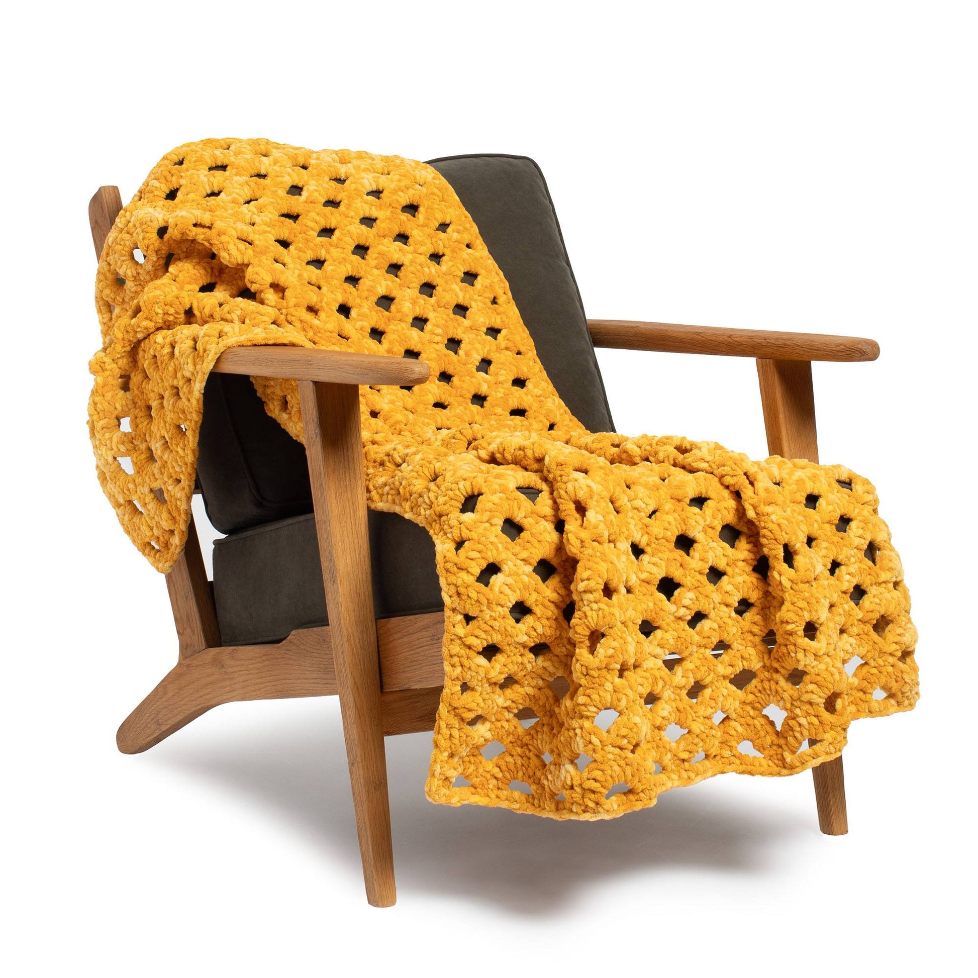 Free Bernat Honeycomb Crochet Openwork Blanket Pattern