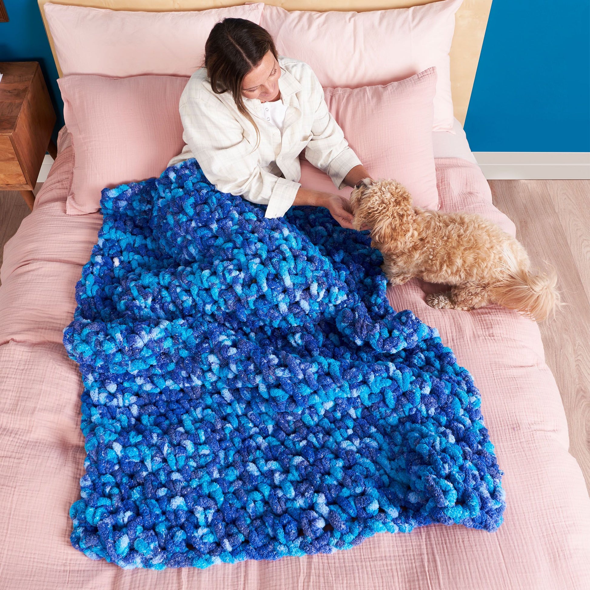 Bernat Mossy Stitch Crochet Blanket