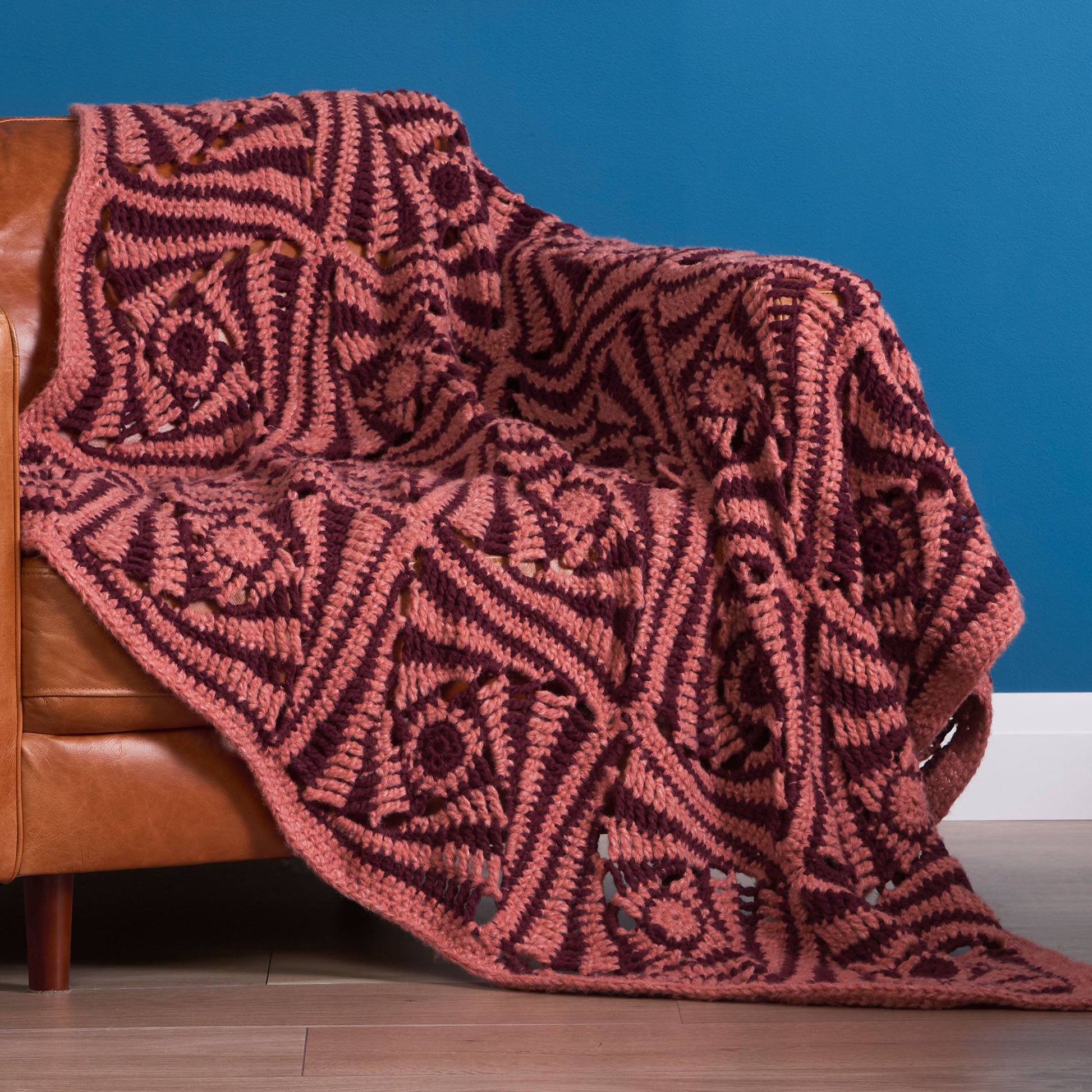 Free Bernat Twisted Time Crochet Blanket Pattern