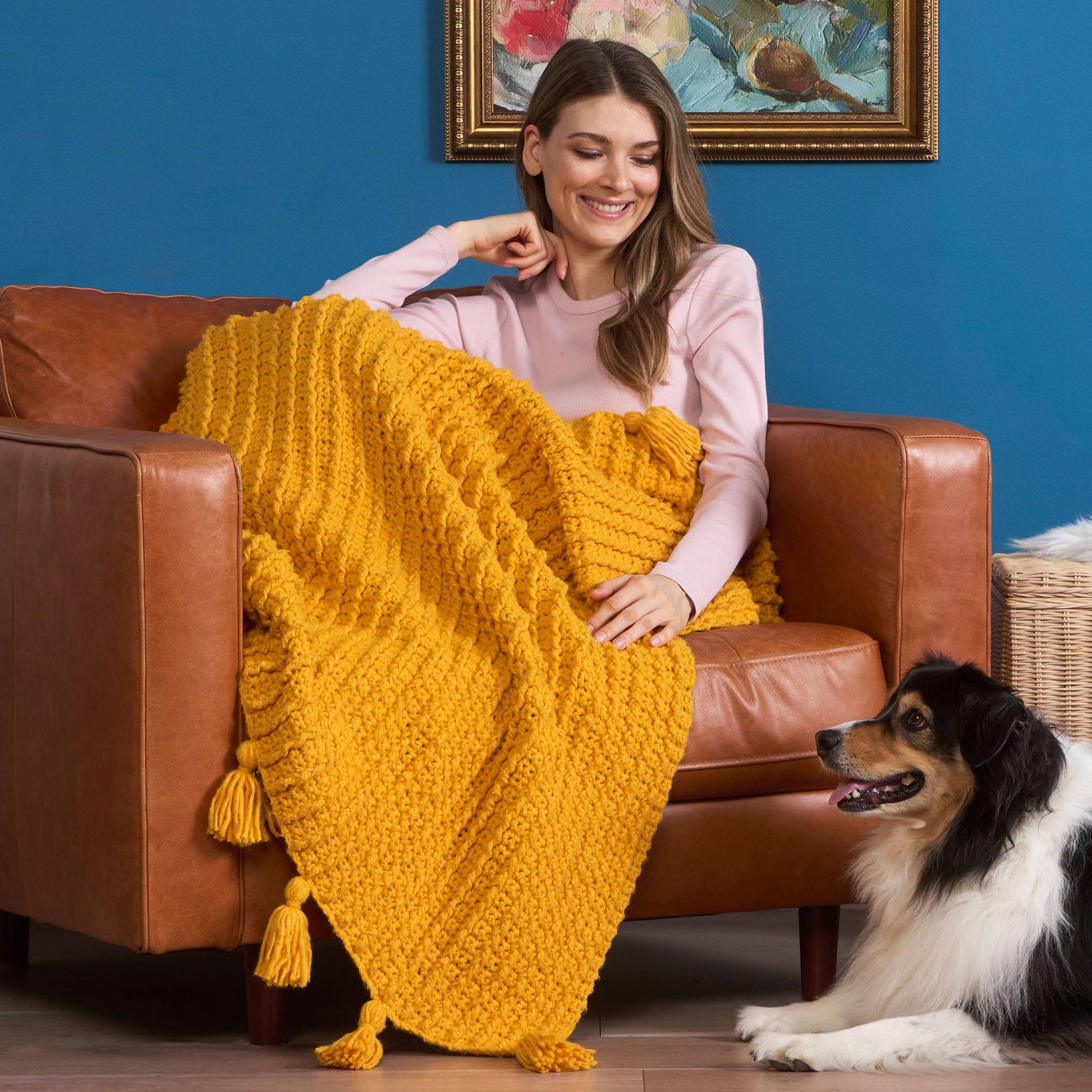 Free Bernat Fluffee Ridges Crochet Blanket Pattern