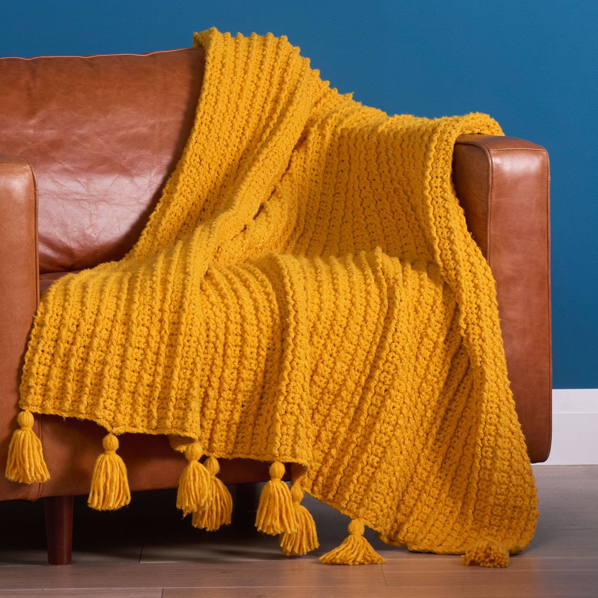 Free Bernat Fluffee Ridges Crochet Blanket Pattern