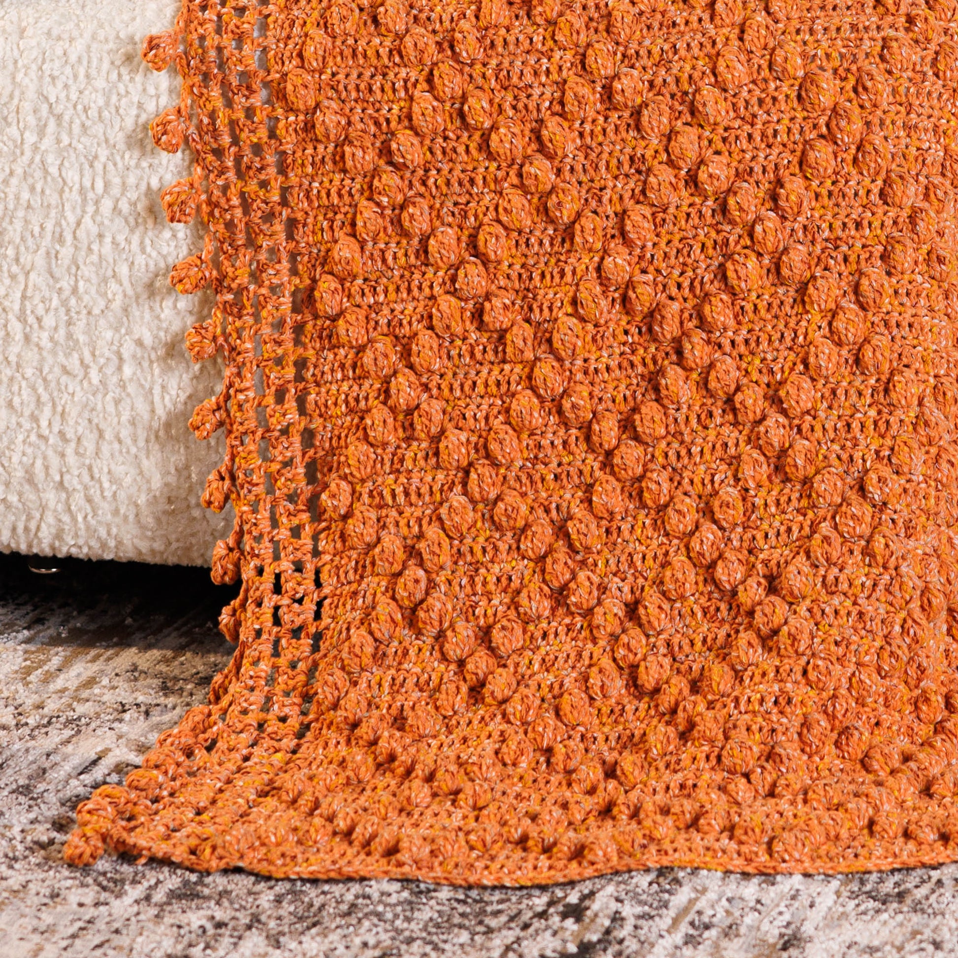 Free Bernat Textured Diamond Crochet Throw Pattern