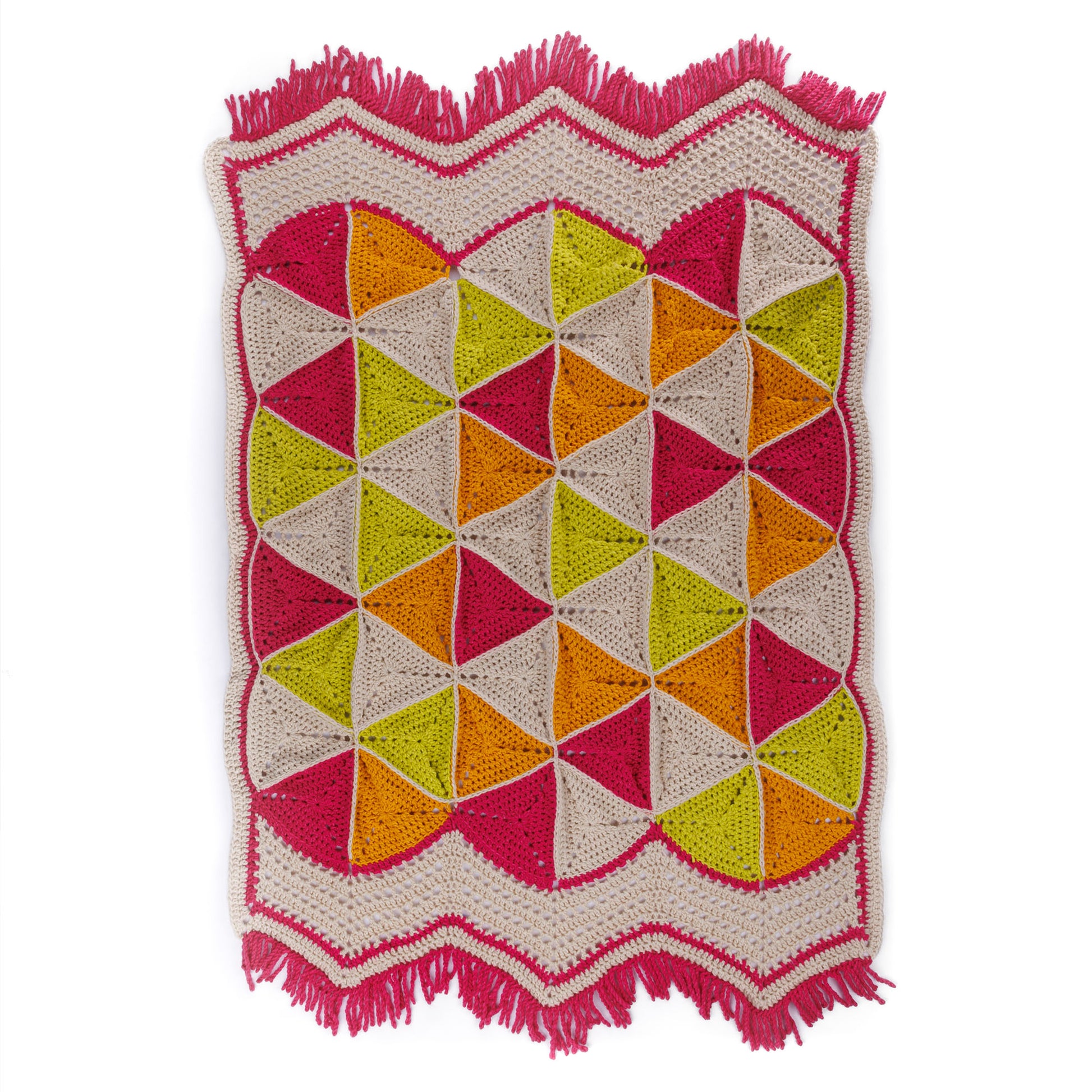 Free Bernat Tessellated Triangles Crochet Throw Pattern