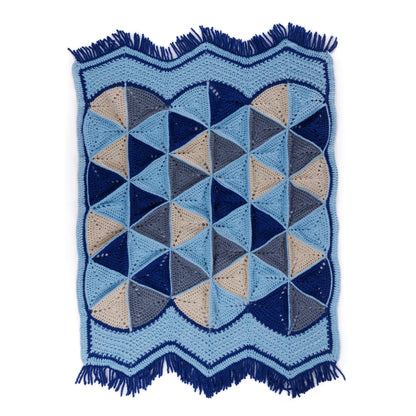 Bernat Tessellated Triangles Crochet Throw Ocean