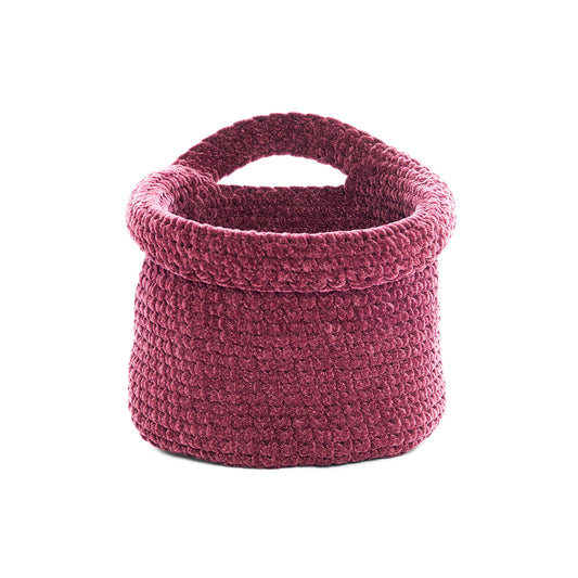 Crochet Basket made in Bernat Plush Yarn
