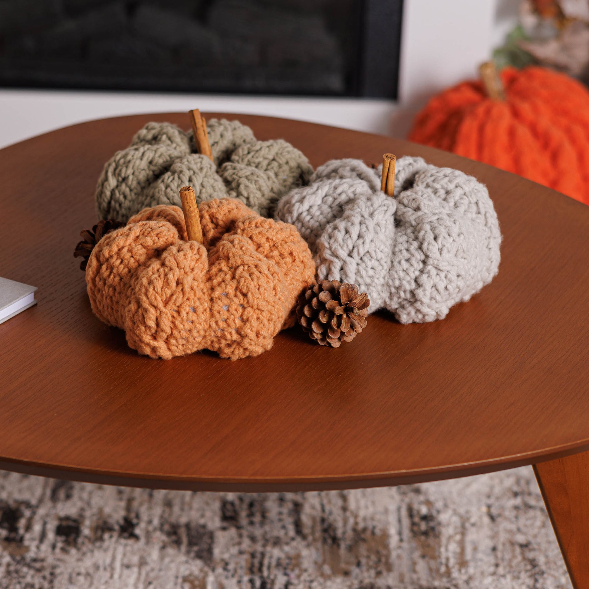 Free Bernat Cable Crochet Pumpkins Pattern