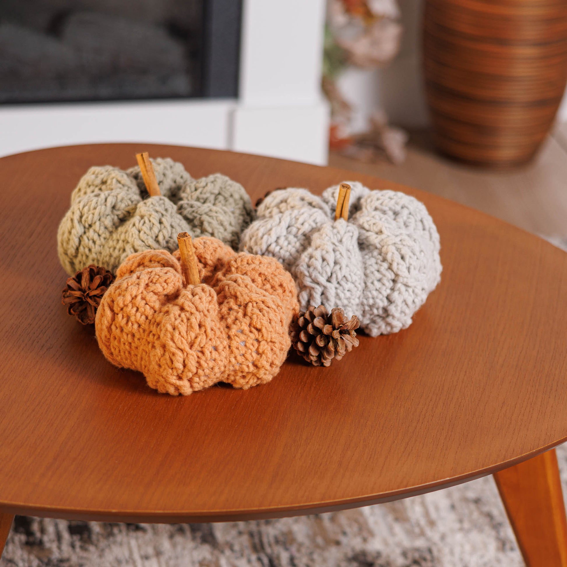 Free Bernat Cable Crochet Pumpkins Pattern