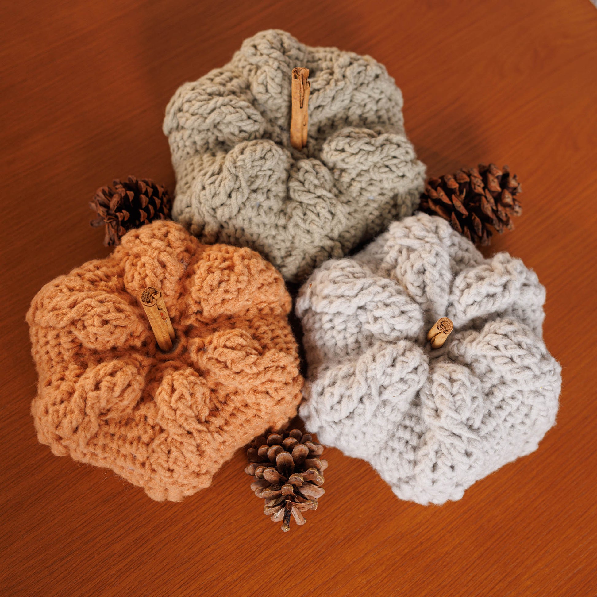 Free Bernat Cable Crochet Pumpkins Pattern