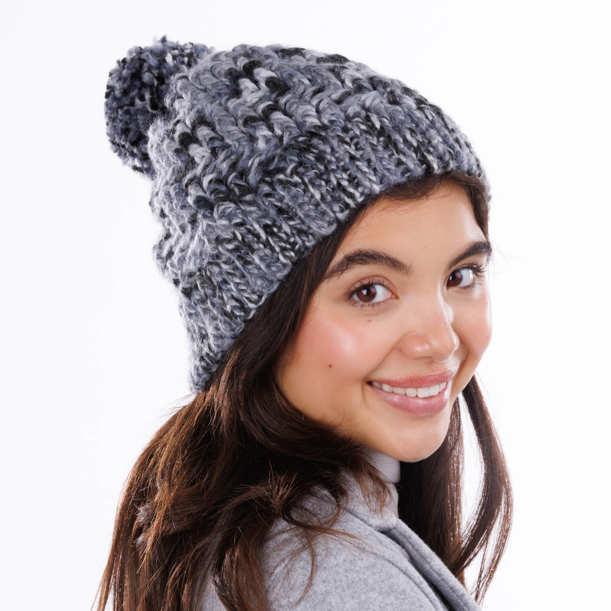 Free Bernat Spark Stepping Spiral Crochet Hat Pattern