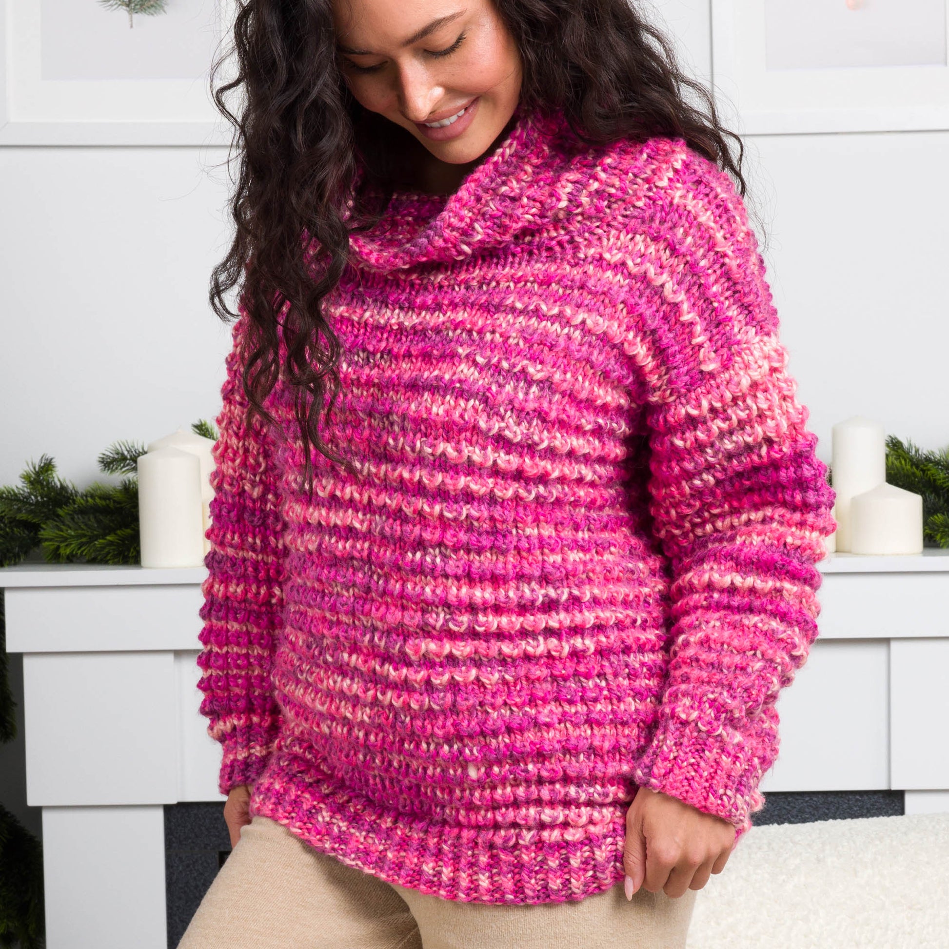 Free Bernat Spark Cozy Texture Knit Sweater Pattern