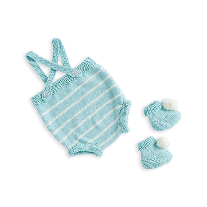 Bernat Knit Romper & Booties Set Knit Set made in Bernat Softee Baby Yarn