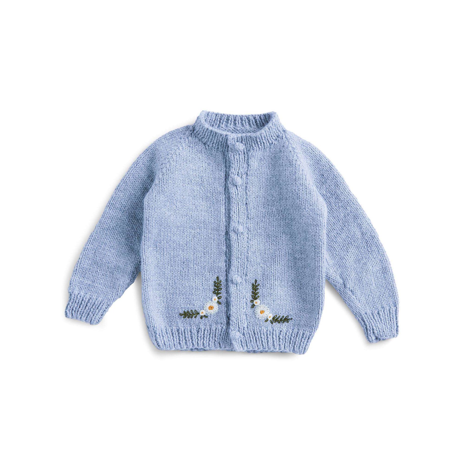 Bernat Little Floral Knit Baby Cardigan | Yarnspirations