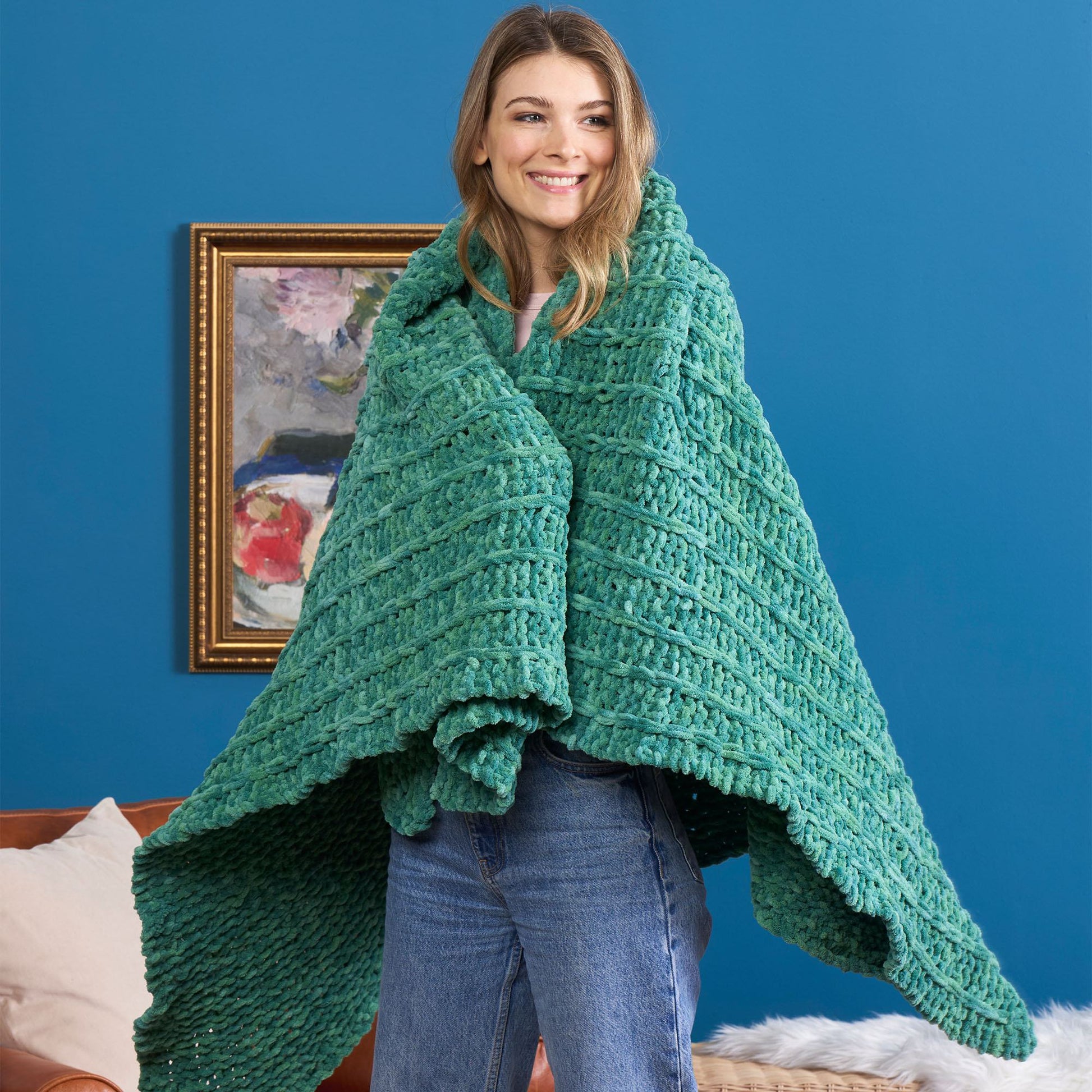 Free Bernat Slip Stitch Knit Blanket Pattern