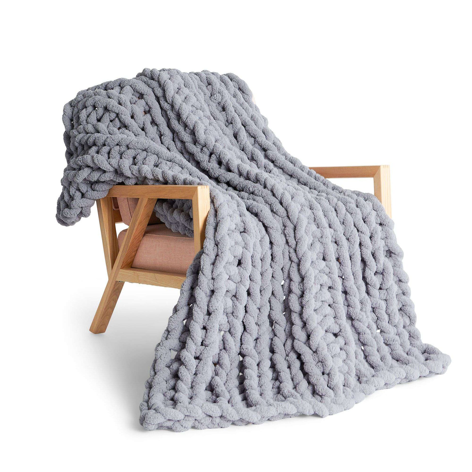 Free Bernat Big Rib Table Knit Blanket Pattern