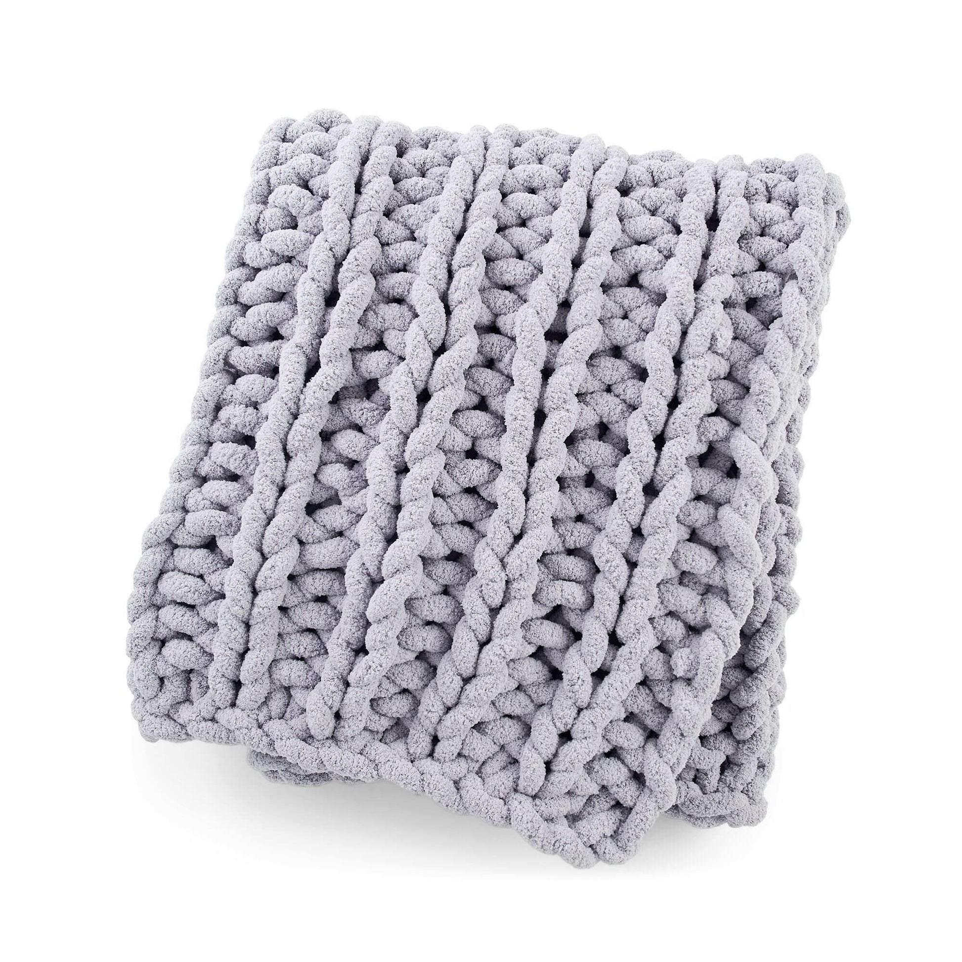 Free Bernat Big Rib Table Knit Blanket Pattern