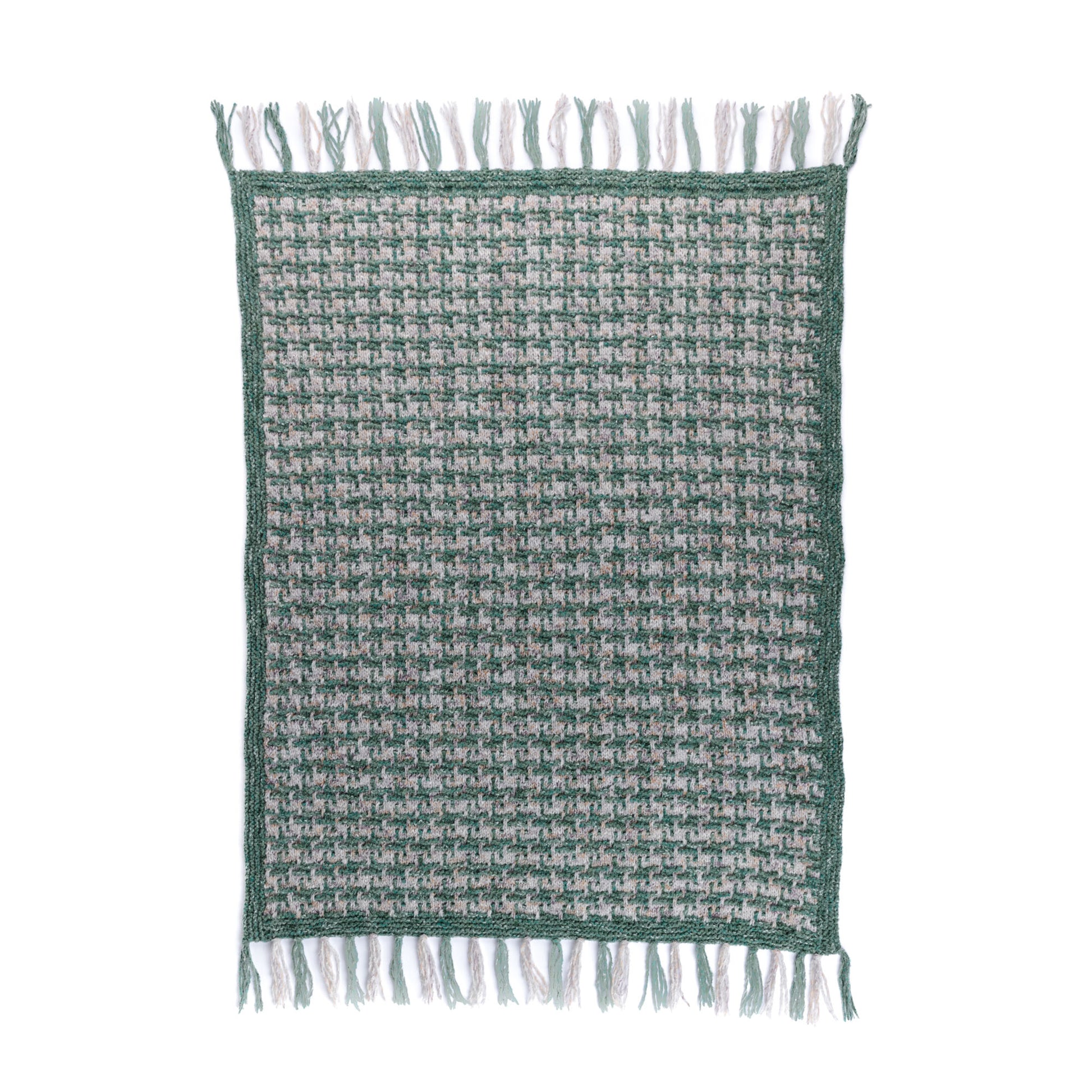 Free Bernat Lofty Houndstooth Knit Blanket Pattern