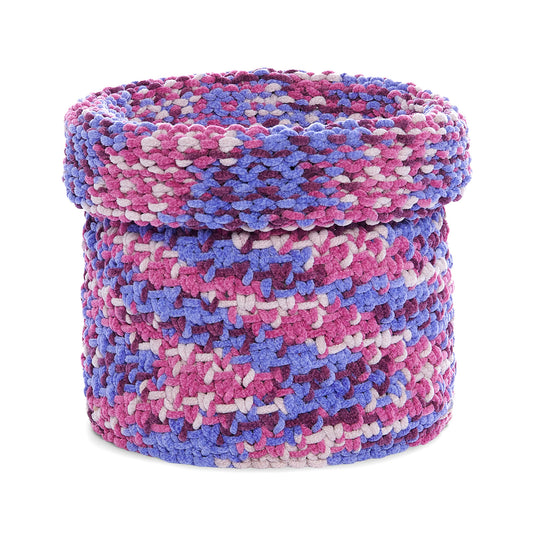 Knit Basket made in Bernat Plush Yarn