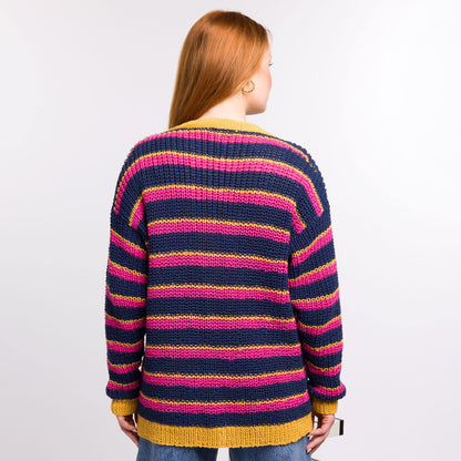 Bernat Knit Stripy V-Neck Cardigan Bernat Knit Stripy V-Neck Cardigan