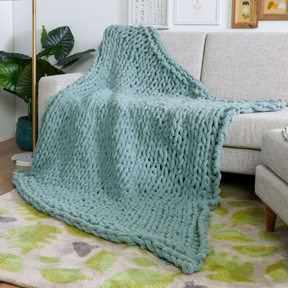 Bernat Ultra Squish Table Knit Blanket Craft Blanket made in Bernat Blanket Big Yarn