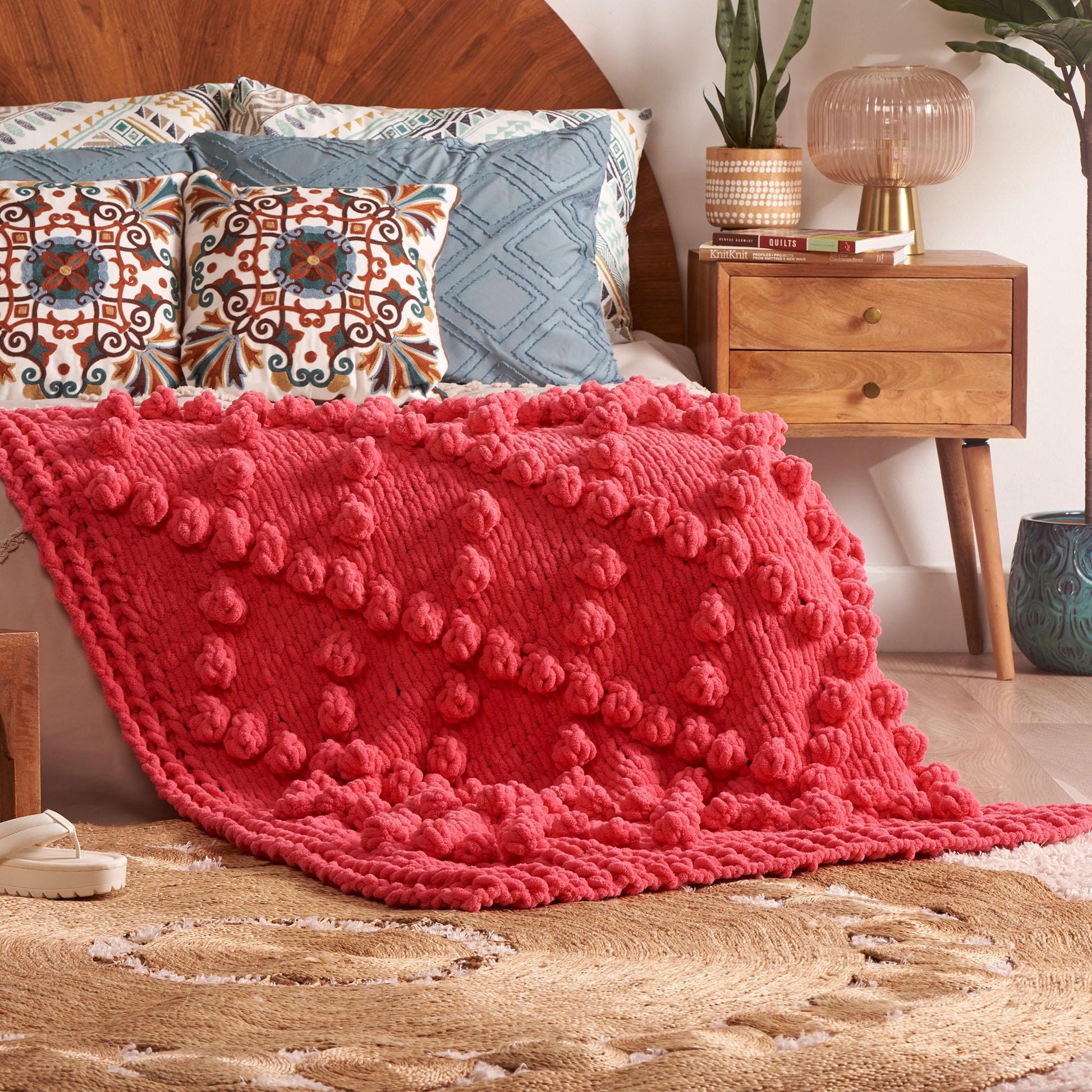 Bernat Craft EZ Bobble Diamond Blanket